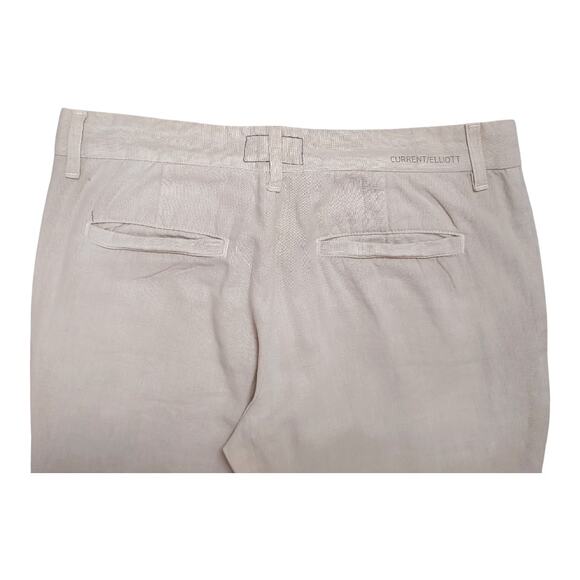 Current Elliott Cropped Buddy Trouser Size 27 Lace Cream Tapered Leg Rolled Hem - Picture 5 of 11